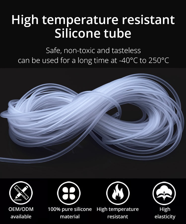 Main features of the transparent silicone tube